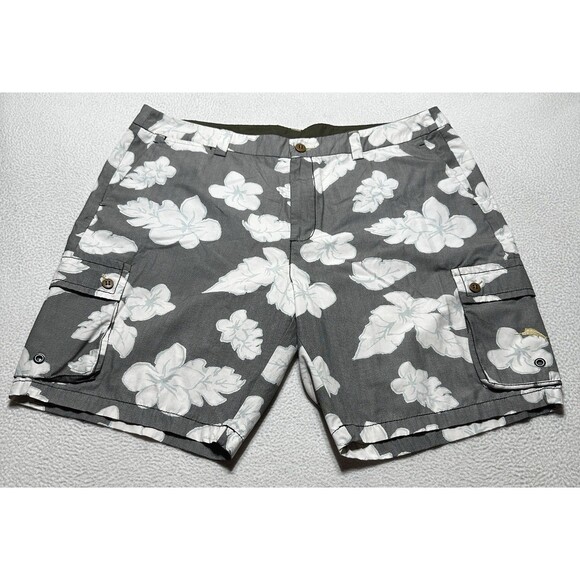 Tommy Bahama Mens Cargo Shorts Size 40 Tropical Print Pockets Casual Golf - Picture 1 of 10